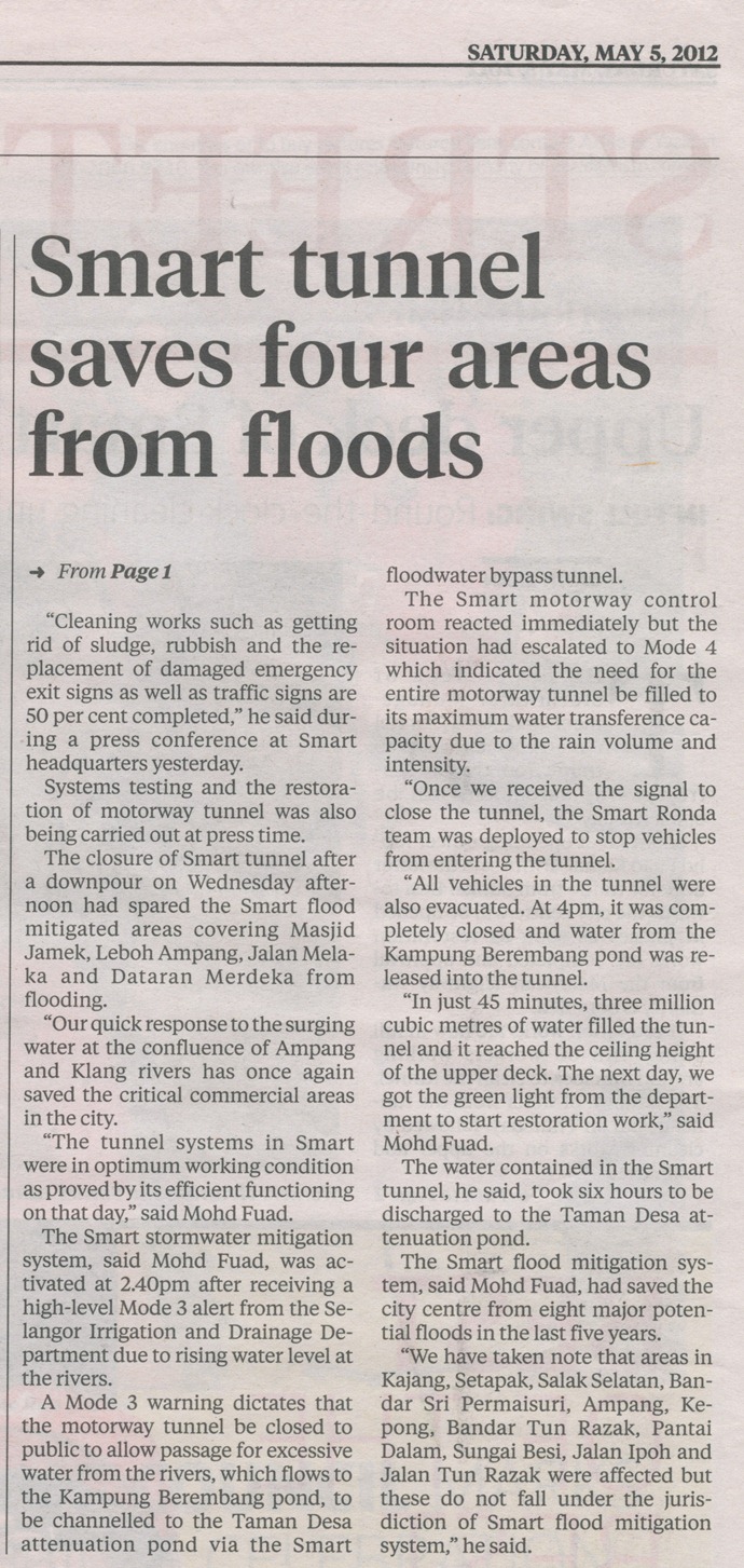 NST_Smart Tunnel saves four areas from floods_5 May 2012 pg3