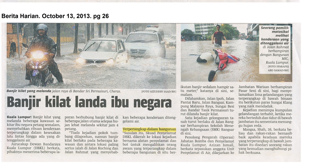 Banjir Kilat Melanda Ibu Negara – SMART Motorway Tunnel